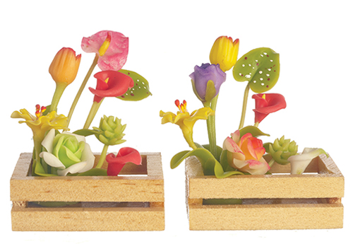 Hand Made Flower Boxes, 2 pc.